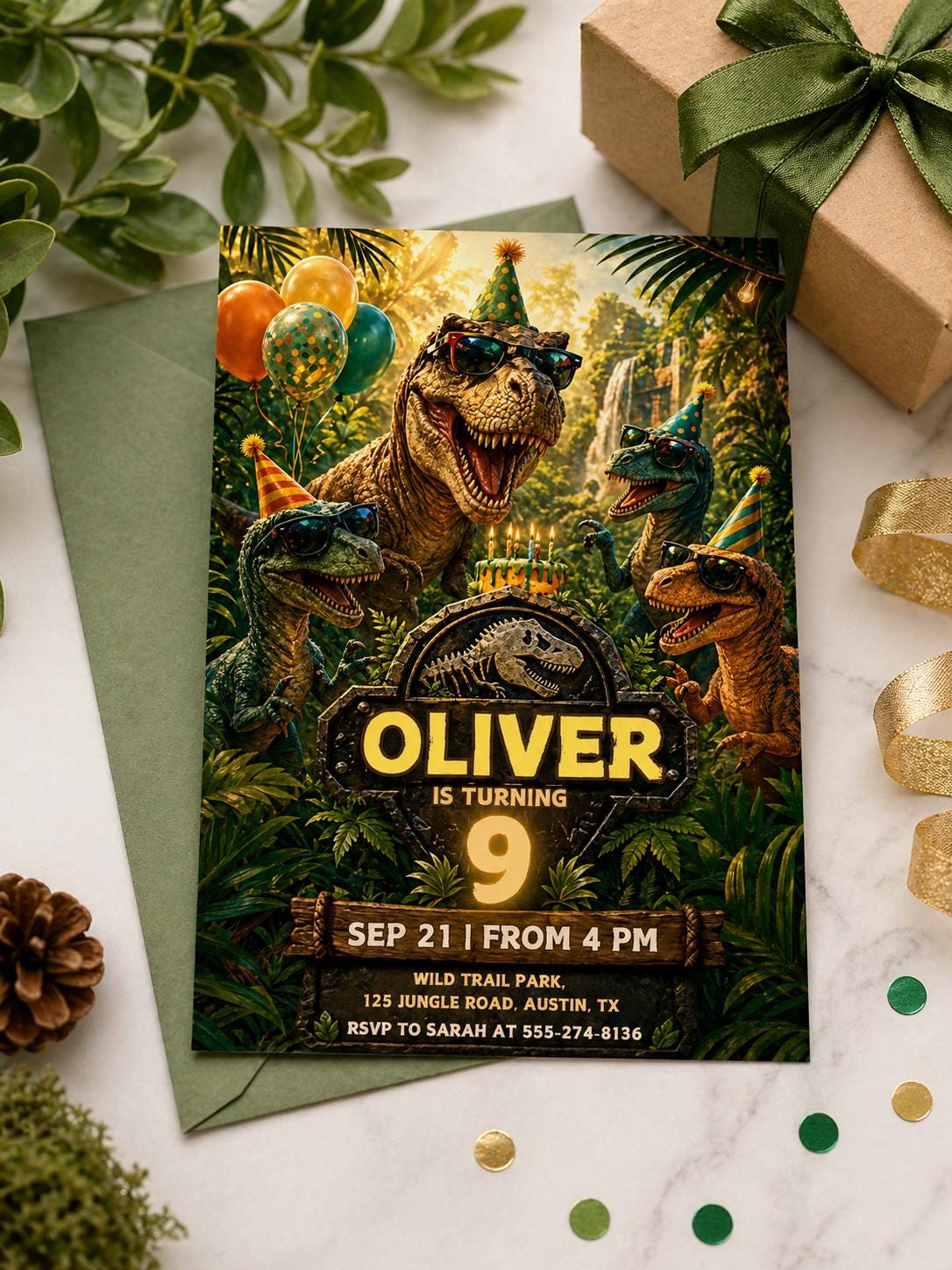 Editable Dinosaur Invitation, DInosaur Birthday Party Invitation, Dinosaur World Invite, T-Rex Party Invite, Dinosaur 1st 3rd 5th Birthday - Image 4