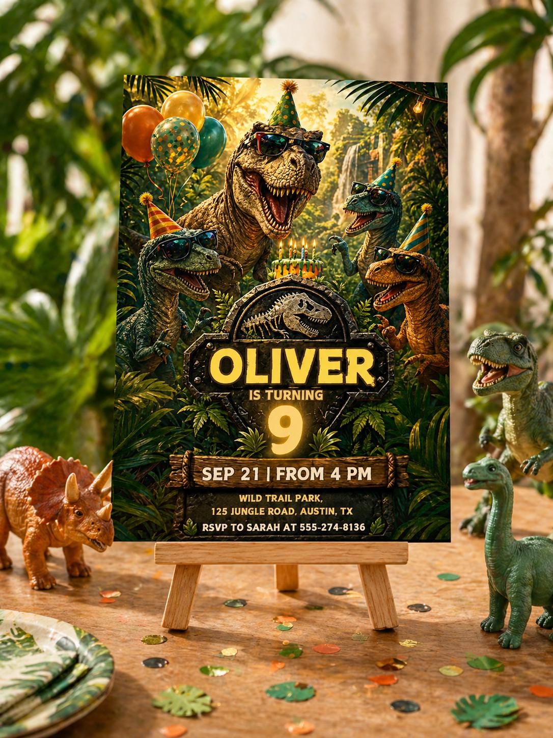 Editable Dinosaur Invitation, DInosaur Birthday Party Invitation, Dinosaur World Invite, T-Rex Party Invite, Dinosaur 1st 3rd 5th Birthday - Image 6
