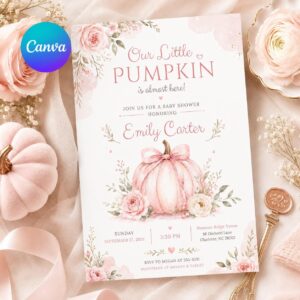 Our Little Pumpkin Baby Shower Invitation, Little Pumpkin Baby Shower Invitation, A Little Pumpkin is on the Way, Autumn Baby Shower Invite