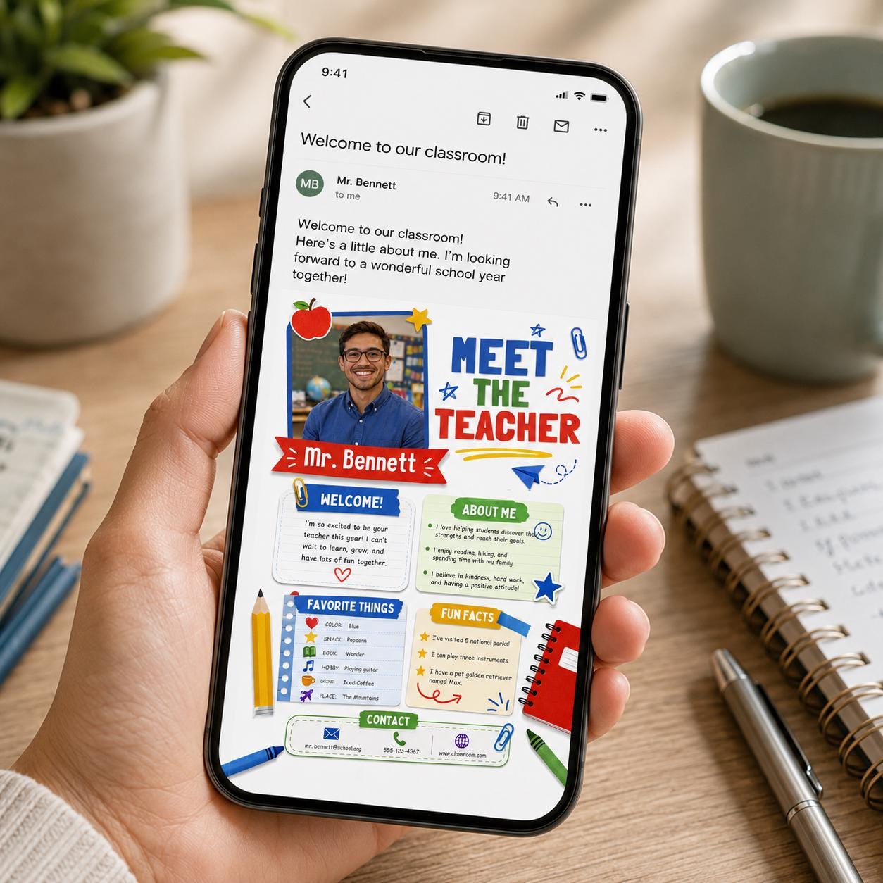 Meet The Teacher Template, Editable Meet Your Teacher Letter, Composition Notebook Meet the Teacher Flyer, Printable Teacher Introduction - Image 6