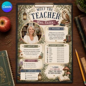 Meet The Teacher Template, Editable Meet Your Teacher Letter, Composition Notebook Meet the Teacher Flyer, Printable Teacher Introduction