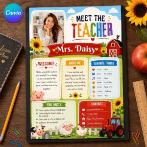 Meet The Teacher Template Meet The Teacher Kindergarten Letter Meet The Teacher Flyer Your Teacher Boho Meet Your Teacher Bulletin