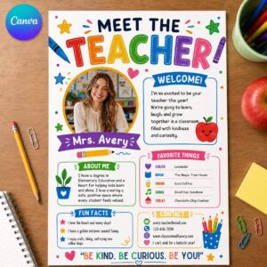 Meet The Teacher Template Meet TheTeacher Kindergarten Letter Meet The Teacher Flyer Your Teacher Boho Meet Your Teacher Bulletin