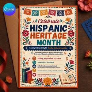 Hispanic Heritage Month Invitation Template (Digital Download)