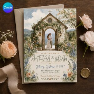 60th Birthday Newspaper Invitation, Vintage Milestone Photo Invite, Special Edition Editable Canva Template